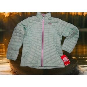 NWT The North Face ThermoBall Jacket Girls XL 18 Surf Green‎ New Puffer Full Zip